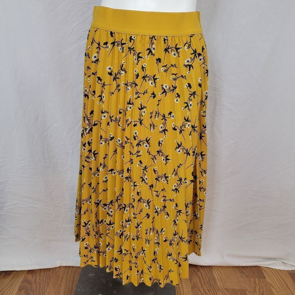 Andi+James Floral Print Pleated‎ Lined Maxi Skirt Size S